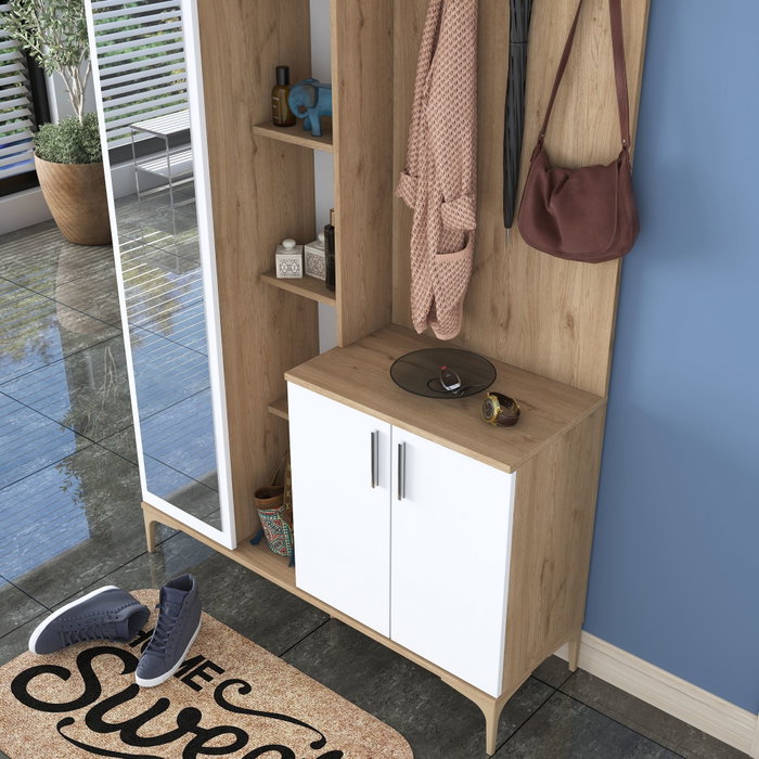 Hanah Home Soporte de Entrada EA120 - 2763 Nogal y Blanco
